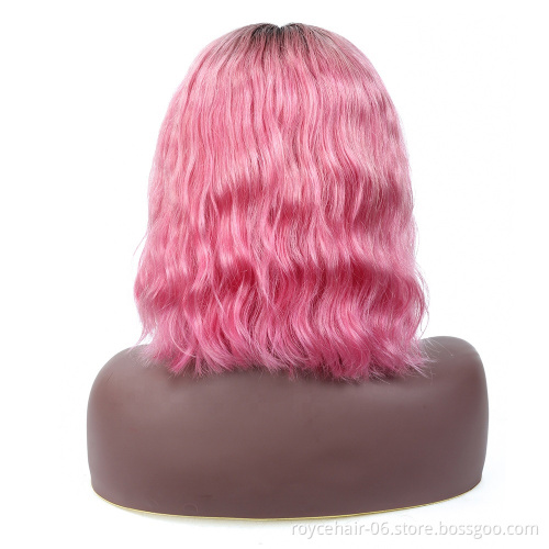 Wholesale Mongolian Unprocessed Virgin Cuticle Aligned Human Hair Body Wave Curly Lace Frontal Short Bob Wig for Black Women